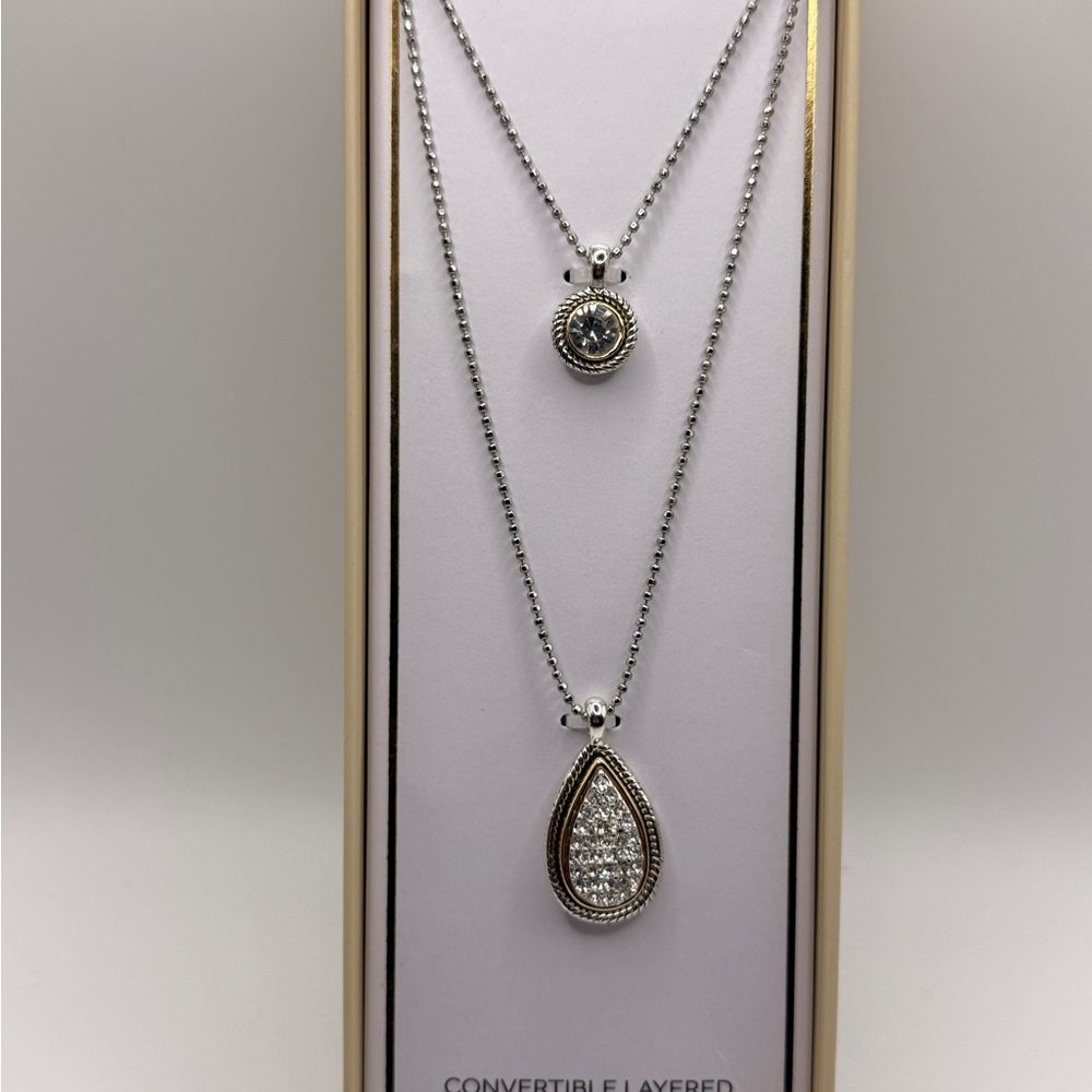 Minimalist Silver Teardrop Pendant Necklace - Picture 9 of 9